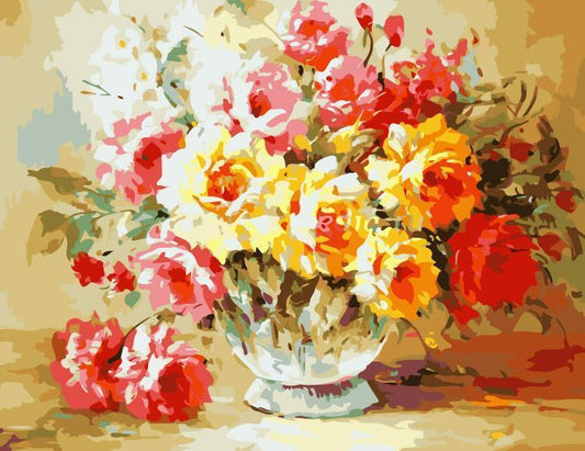 Flower Paint By Numbers Kits UK For Adult AN2298