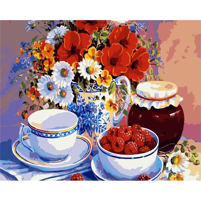 Flower Paint By Numbers Kits UK For Adult BR2022