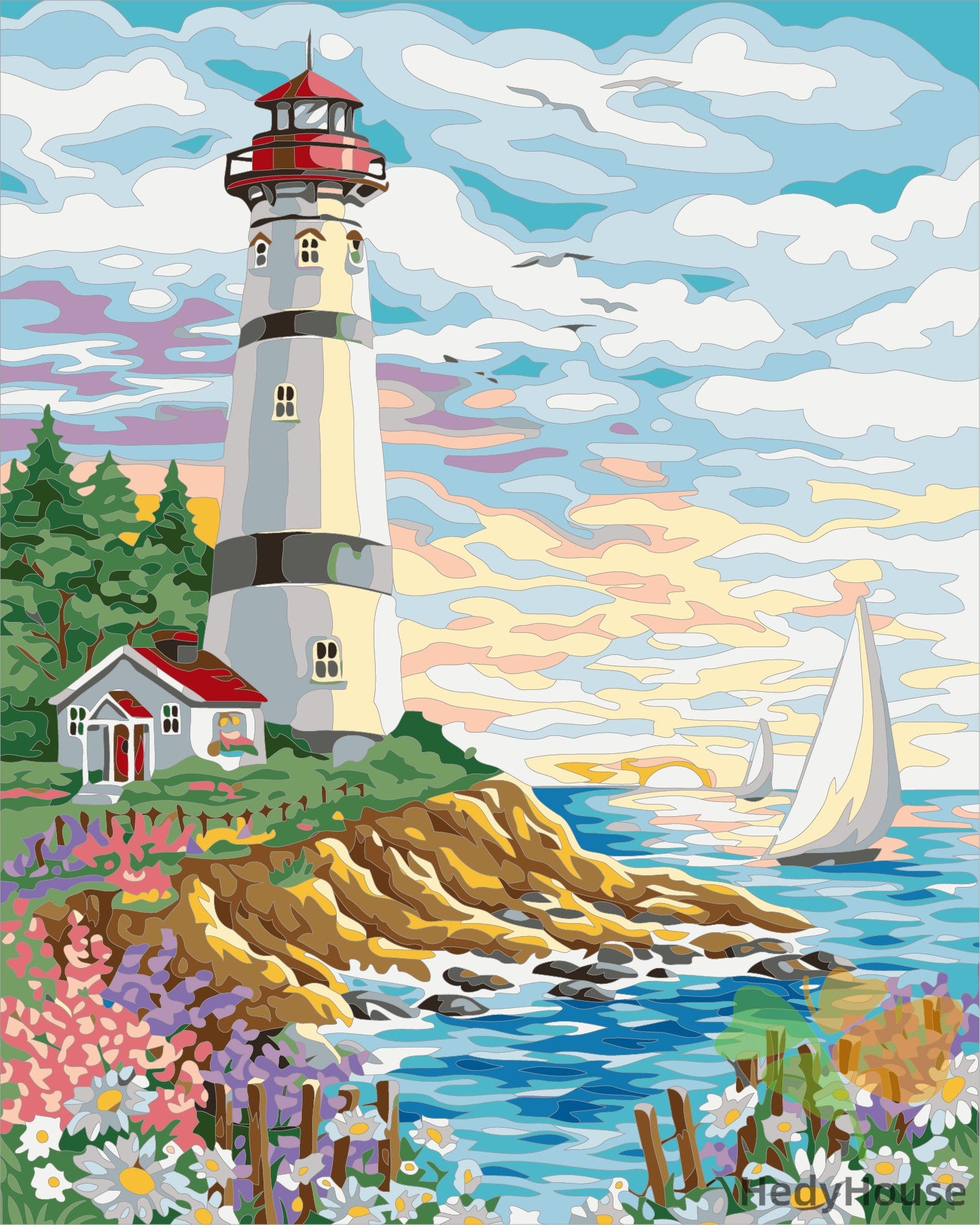 Seascape Paint By Numbers Kits UK DT1206