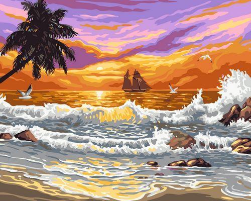 Landscape Wave Paint By Numbers Kits UK With Frame H741