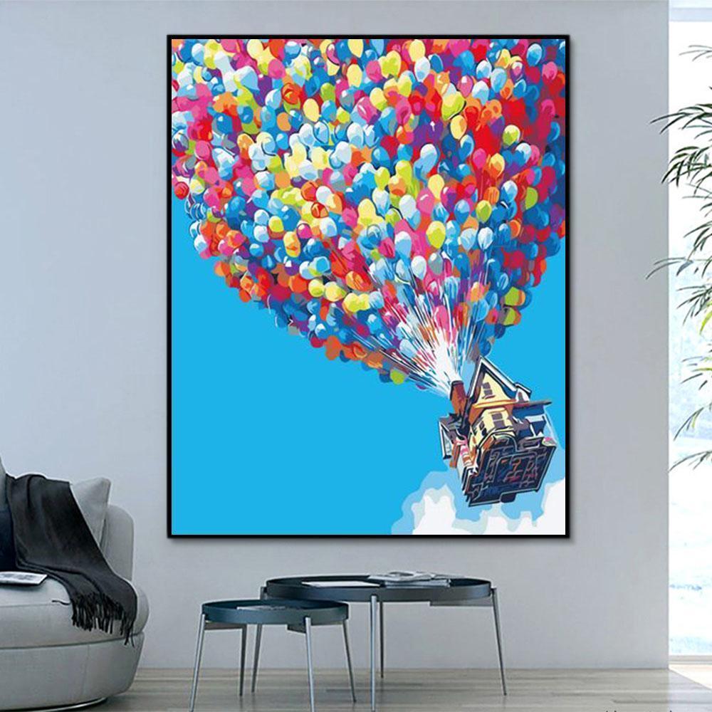 Pattern Balloon Paint By Numbers Kits UK With Frame GX1405