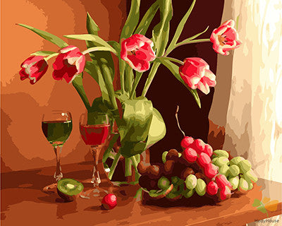 Flower Paint By Numbers Kits UK GX24595