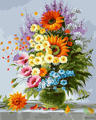 Flower Paint By Numbers Kits UK GX25798