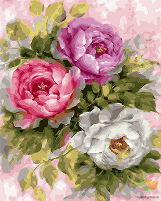 Flower Paint By Numbers Kits UK GX25869