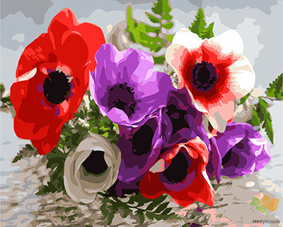 Flower Paint By Numbers Kits UK GX27158