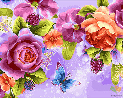 Flower Paint By Numbers Kits UK GX27563