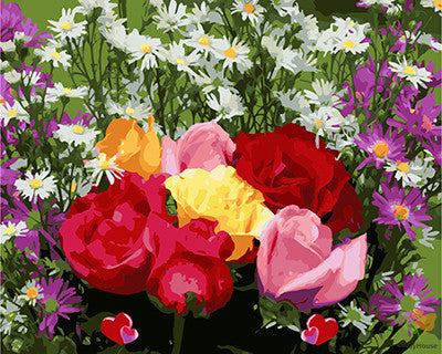Flower Paint By Numbers Kits UK GX27566