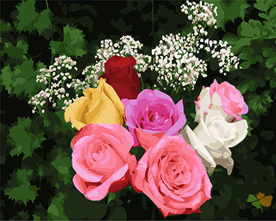 Flower Paint By Numbers Kits UK GX28258