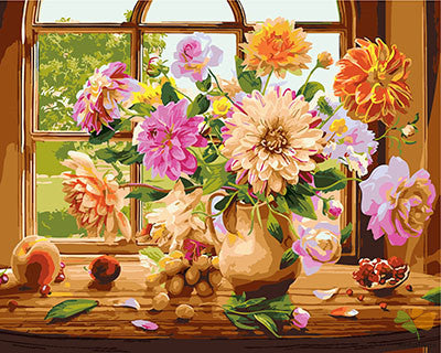 Flower Paint By Numbers Kits UK GX29333