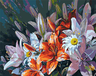 Flower Paint By Numbers Kits UK GX29477