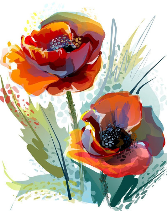 Flower Paint By Numbers Kits UK For Adult HQD1210