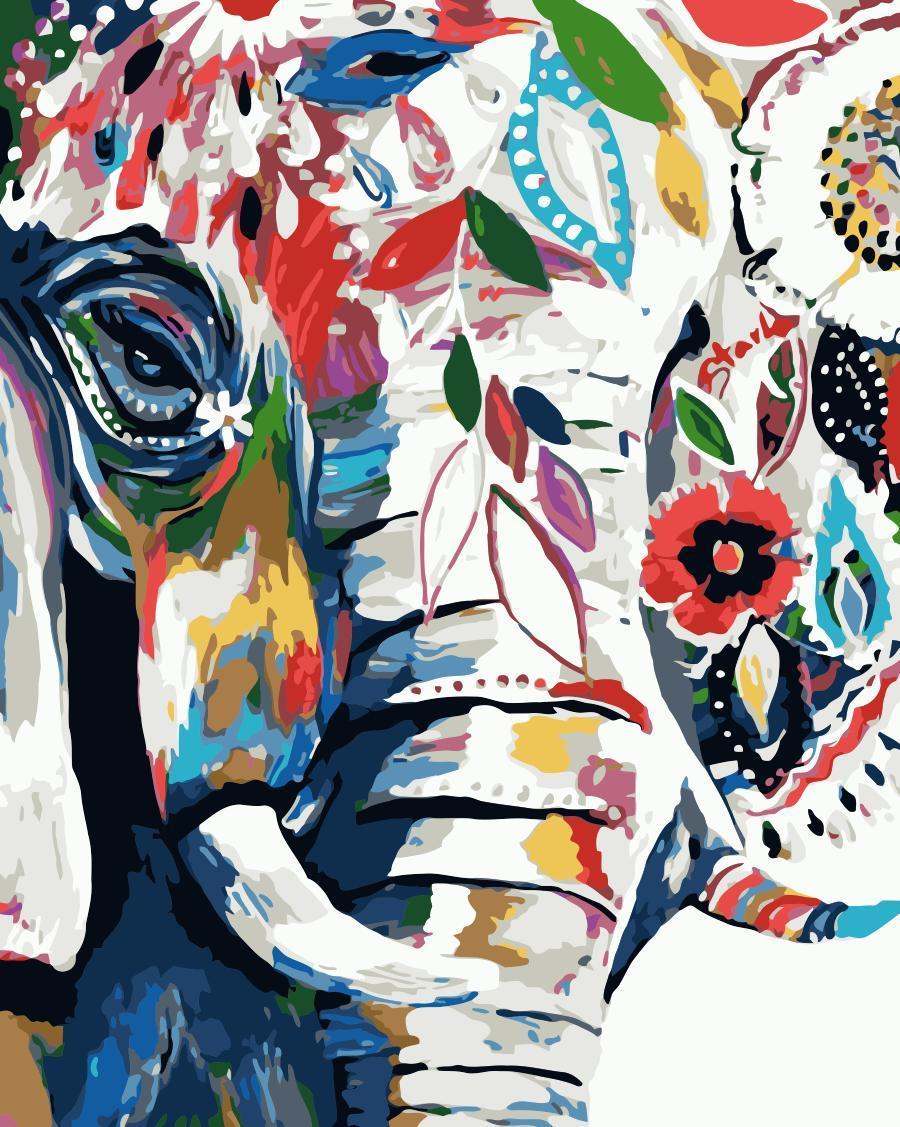 Animal Elephant Paint By Numbers Kits UK For Adult HQD1251