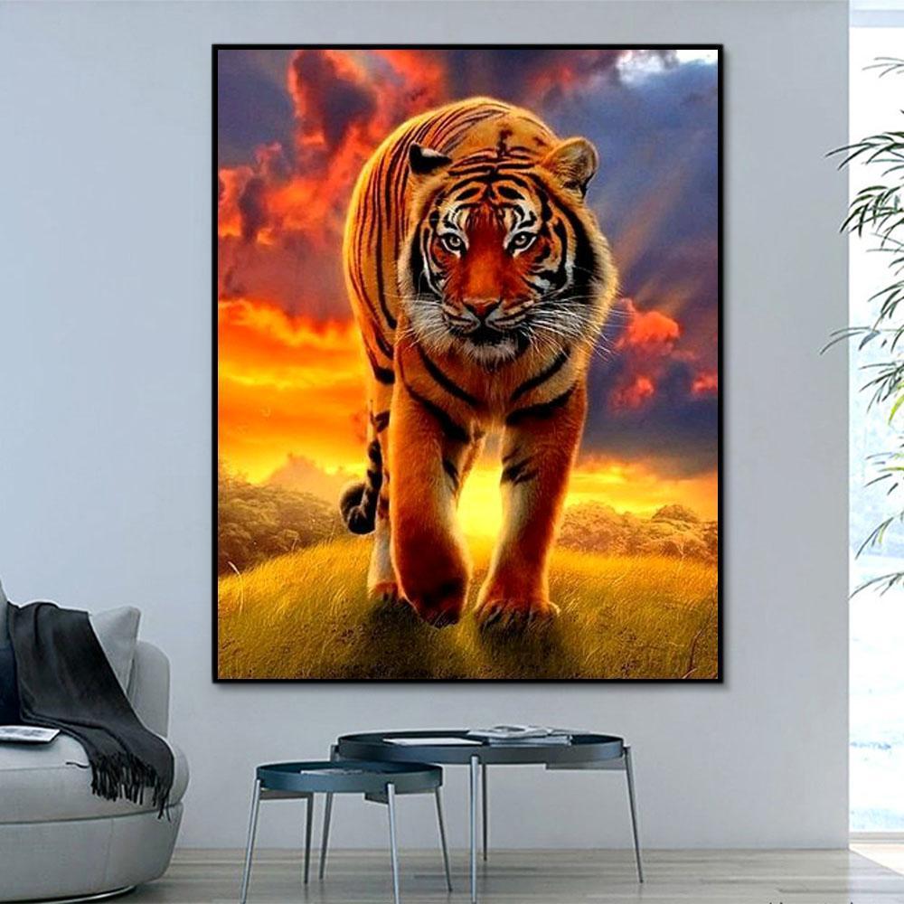 Animal Tiger Paint By Numbers Kits UK For Adult OTG6119