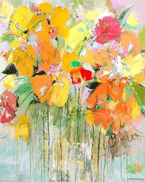 Flower Paint By Numbers Kits UK OTP3433