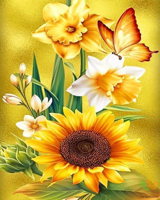 Flower Paint By Numbers Kits UK OTP3450
