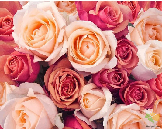 Flower Paint By Numbers Kits UK OTP3515