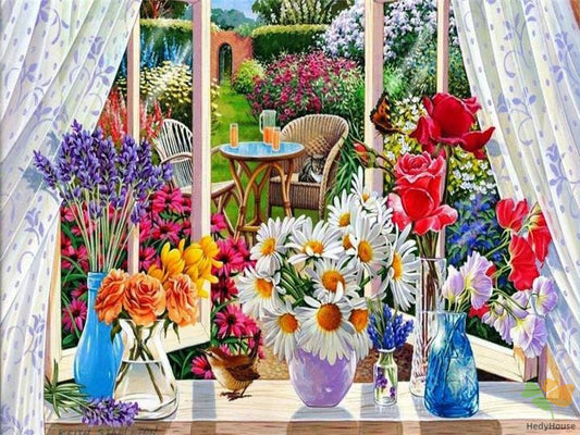 Flower Paint By Numbers Kits UK OTP3546