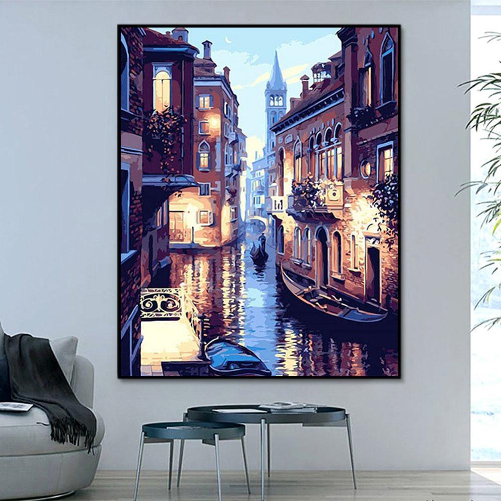 Landscape Venice Paint By Numbers Kits UK With Frame PH9213