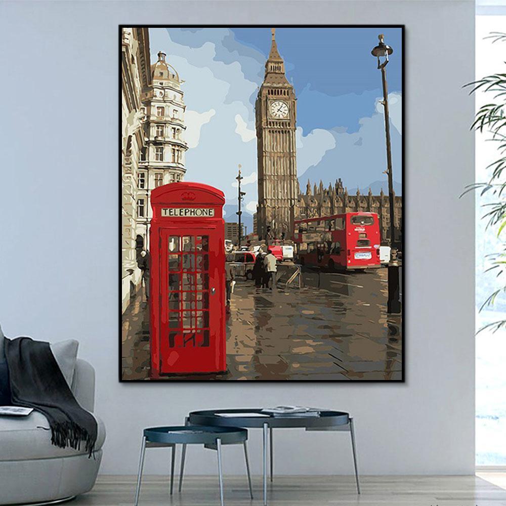 Landscape The Big Ben Paint By Numbers Kits UK With Frame PH9214