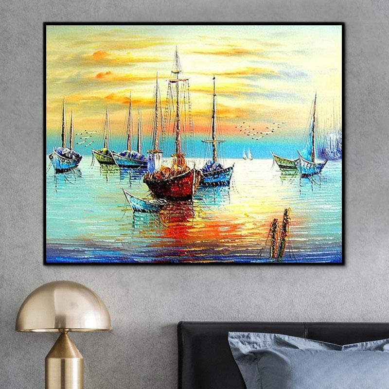 Landscape Boats Paint By Numbers Kits UK For Adult PH9231