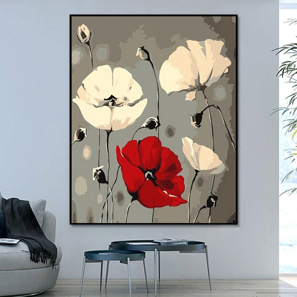 Flower Peace Flower Paint By Numbers Kits UK For Beginners PH9253