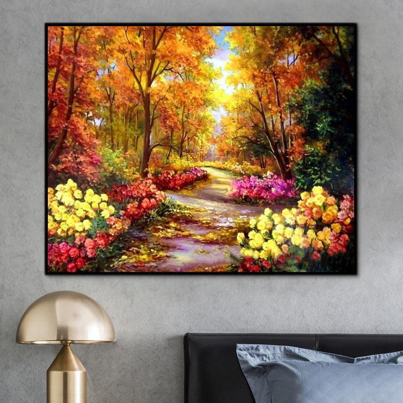 Natural Forest Paint By Numbers Kits UK For Adult PH9257