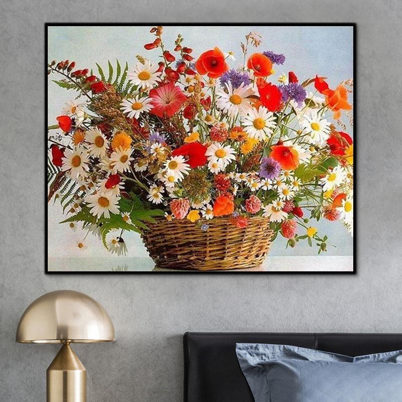 Flower Daisy Paint By Numbers Kits UK For Adult PH9275