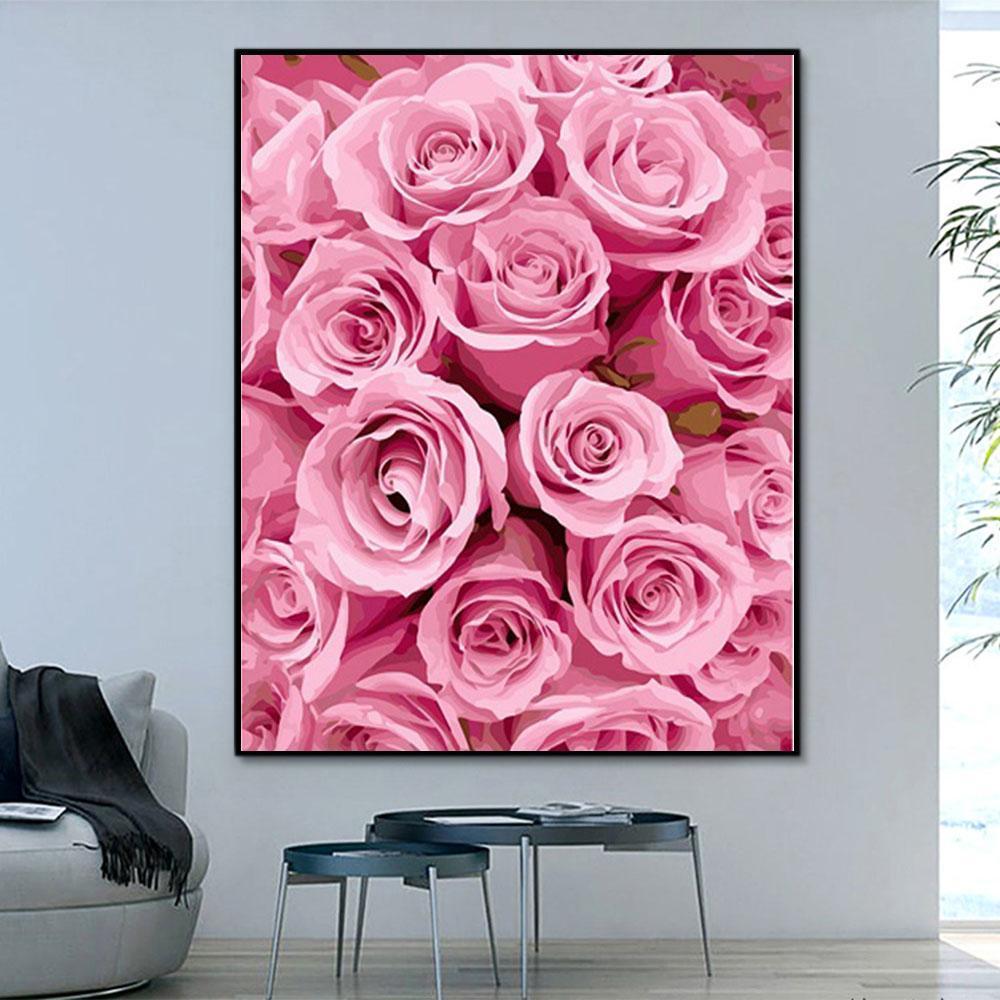 Flower Rose Paint By Numbers Kits UK For Adult PH9276