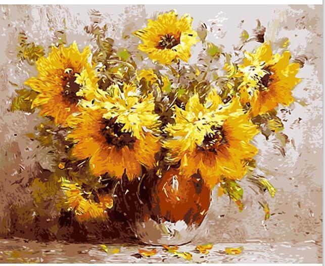 Flower Paint By Numbers Kits UK For Adult PH9346