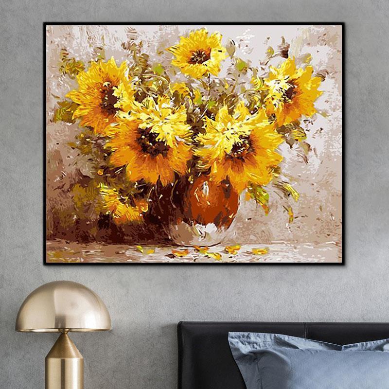 Flower Sunflower Paint By Numbers Kits UK For Adult PH9346