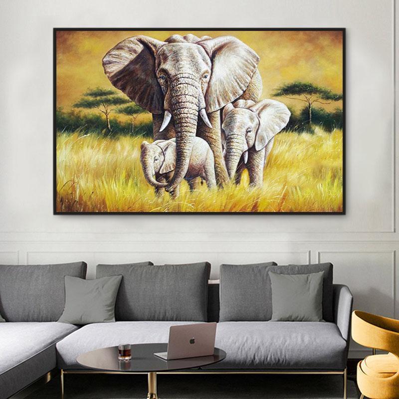 Animal Elephant Paint By Numbers Kits UK For Adult PH9493