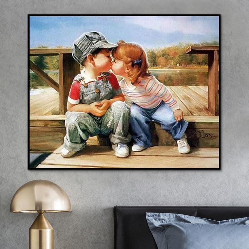Portrait Girl&Boy Paint By Numbers Kits UK For Adult PH9527