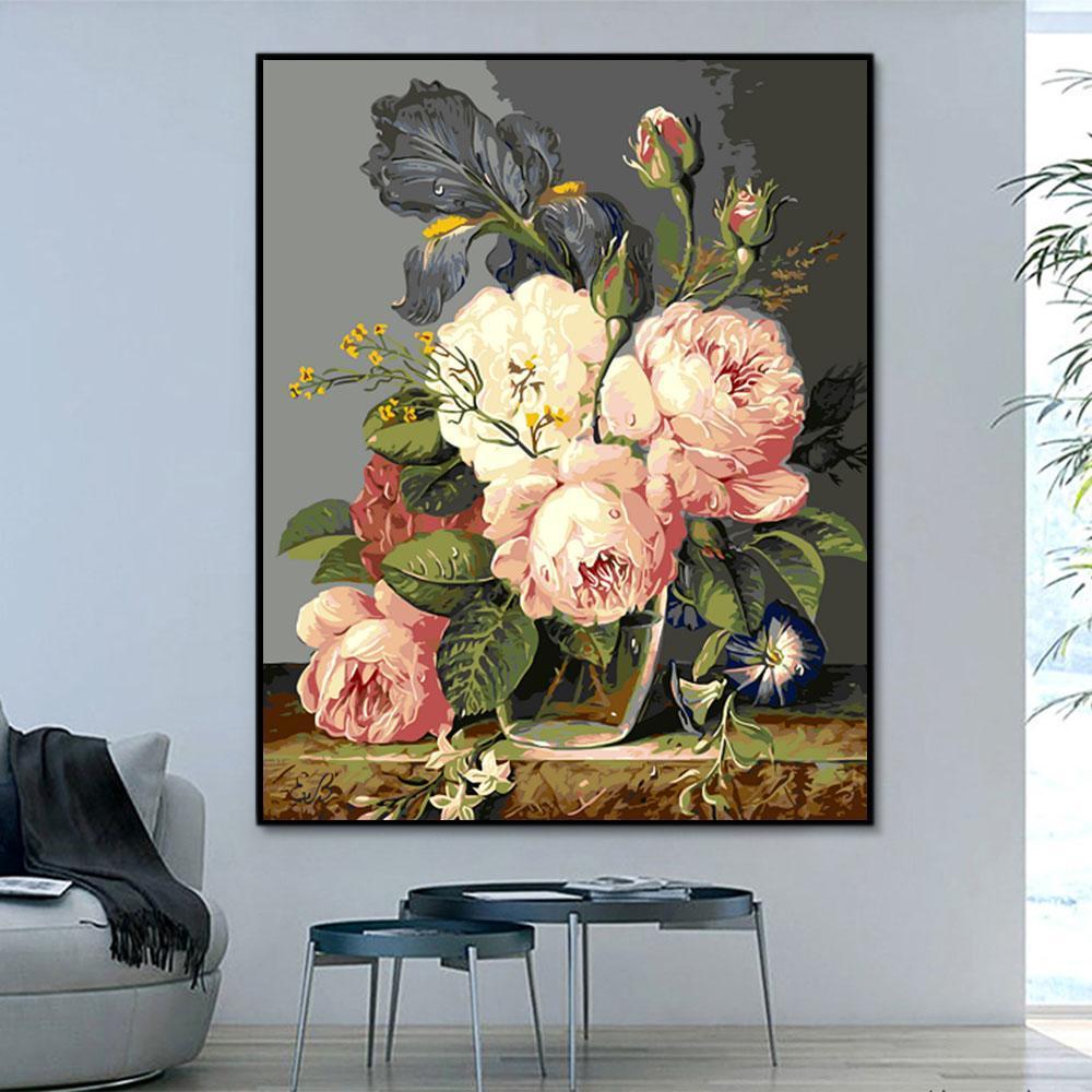 Flower Bottle Flower Paint By Numbers Kits UK For Adult PH9529