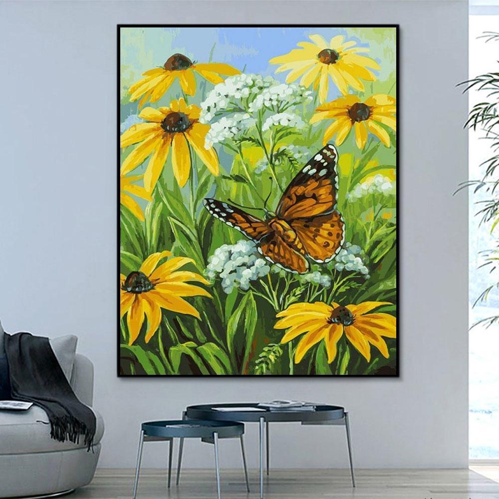 Flower Daisy Paint By Numbers Kits UK For Adult RA3153