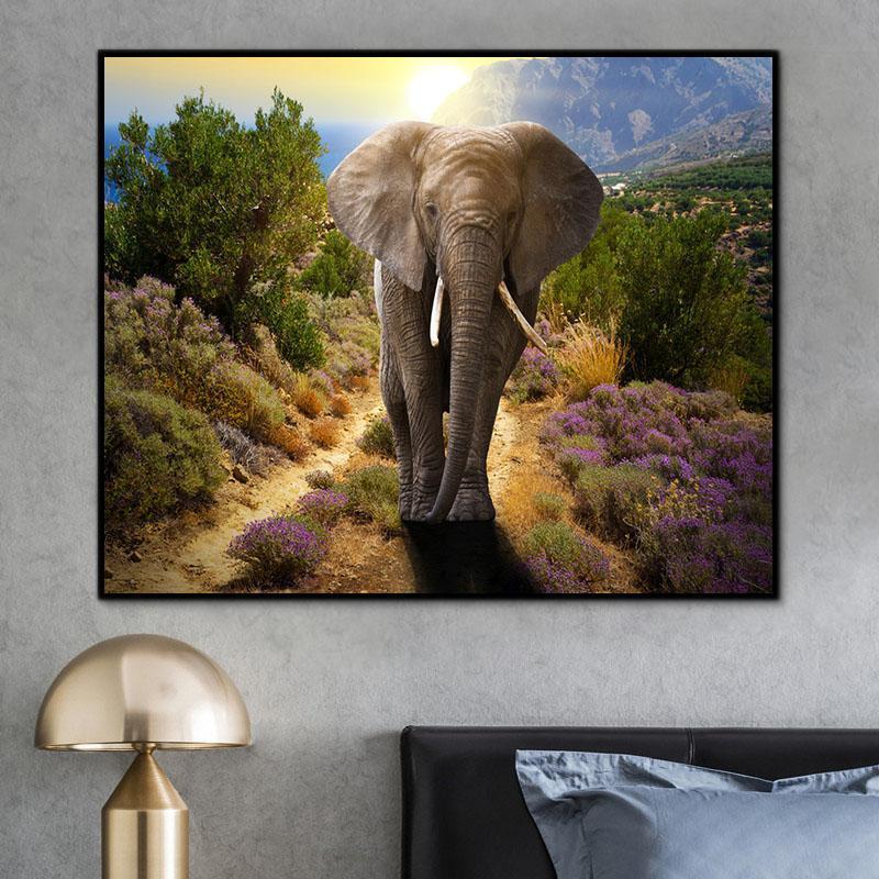 Animal Elephant Paint By Numbers Kits UK For Adult RA3205