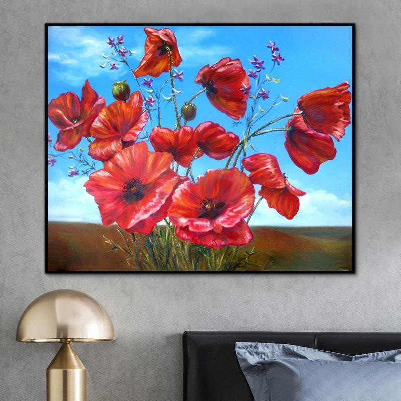 Flower Peace Flower Paint By Numbers Kits UK For Adult RA3316