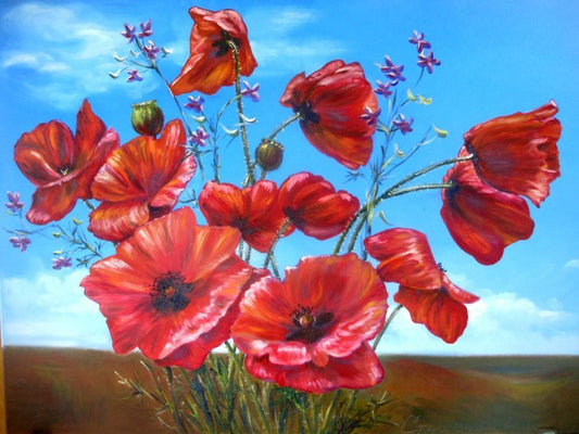 Flower Paint By Numbers Kits UK For Adult RA3316