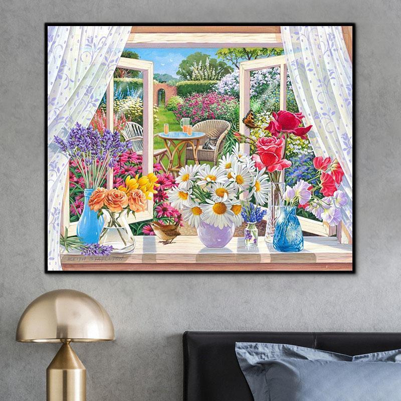 Flower Bottle Flower Paint By Numbers Kits UK For Adult RA3340