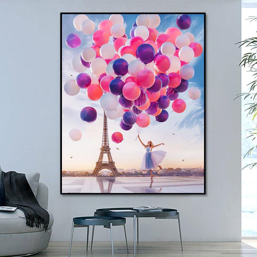 Pattern Balloon Paint By Numbers Kits UK With Frame RA3369