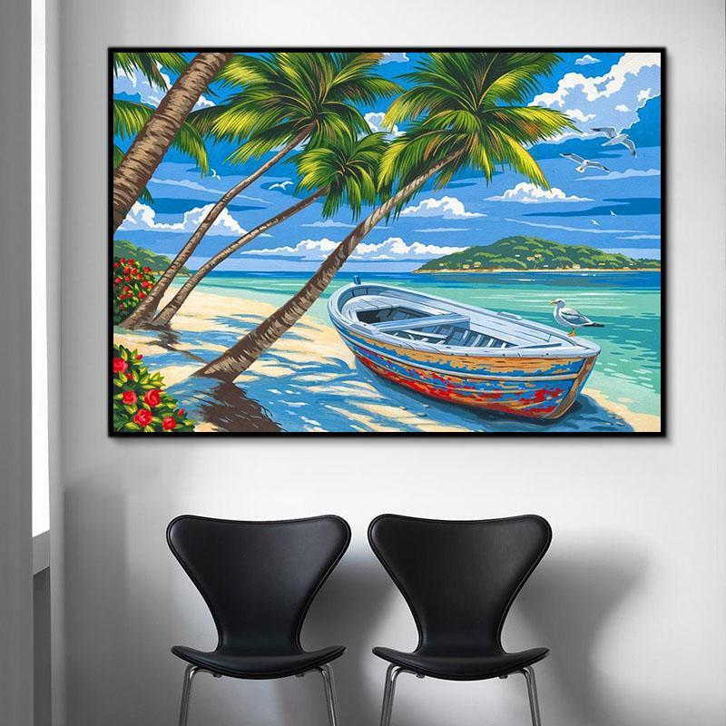 Landscape Beach Paint By Numbers Kits UK For Adult RA3435