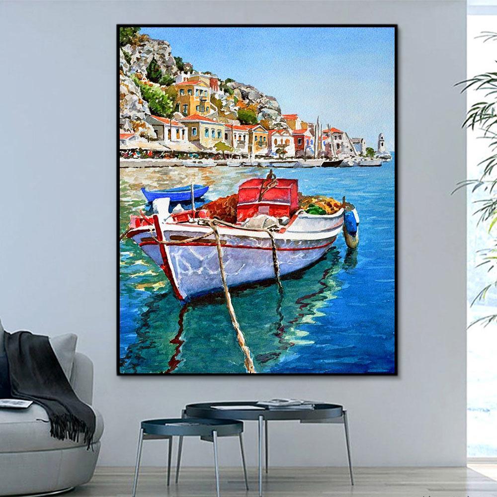 Landscape Water Town Paint By Numbers Kits UK For Adult RA3442