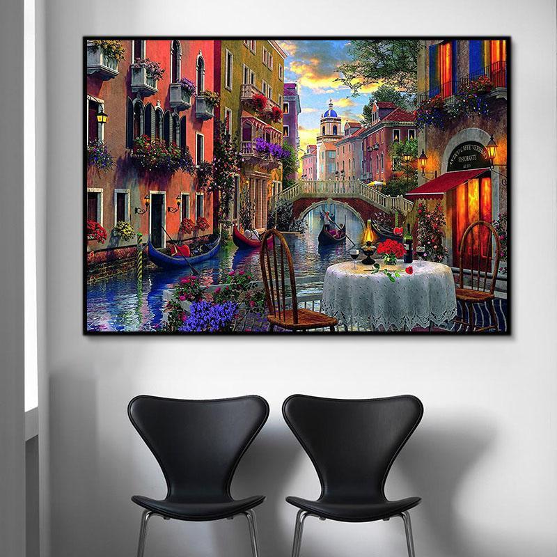 Landscape Water Town Paint By Numbers Kits UK For Adult RSB8146