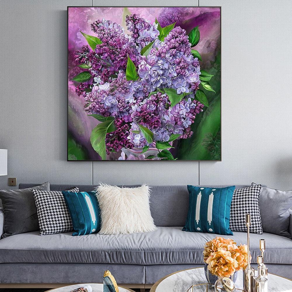 Flower Violet Paint By Numbers Kits UK For Adult RSB8261