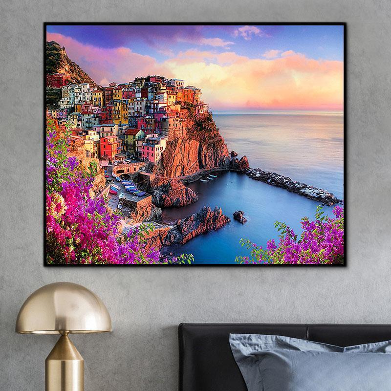 Landscape Water Town Paint By Numbers Kits UK For Adult RSB8299