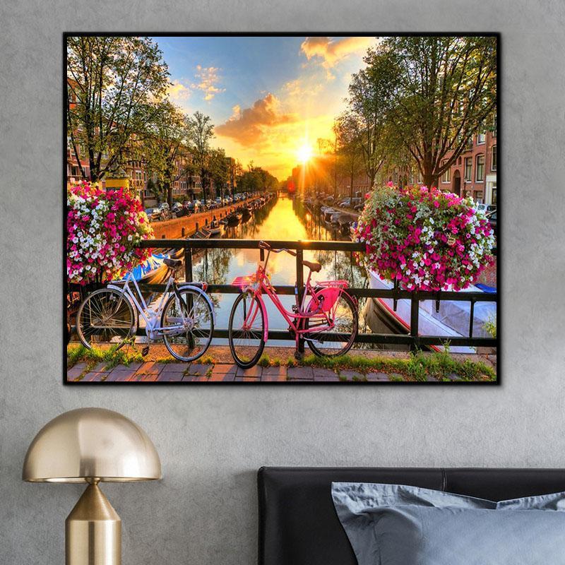 Landscape Street Paint By Numbers Kits UK For Adult RSB8315