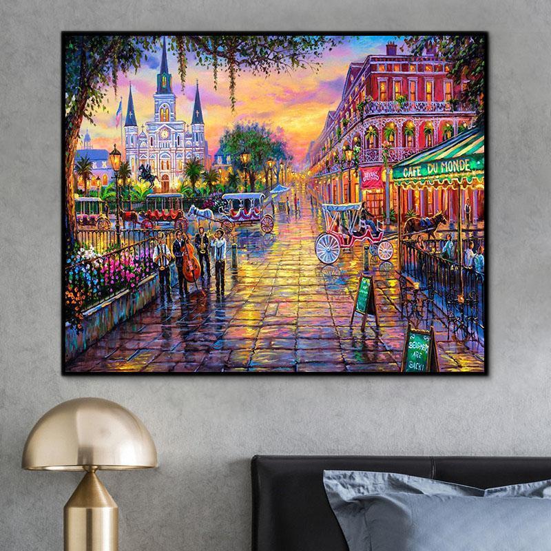 Landscape Street Paint By Numbers Kits UK For Adult RSB8462