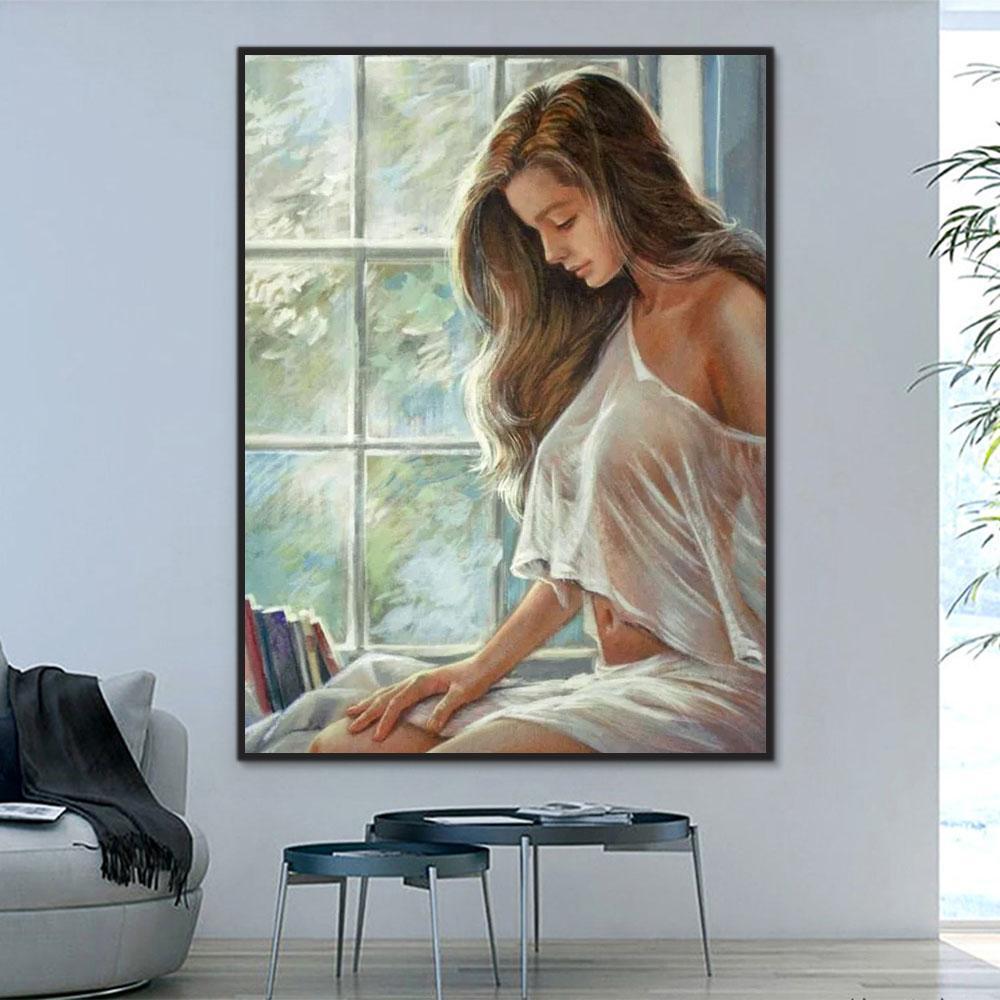 Portrait Lady Paint By Numbers Kits UK For Adult RSB8483