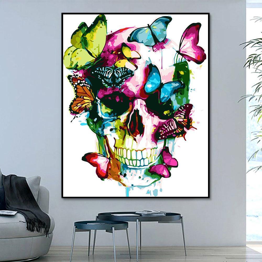 Pattern Skull Masterpiece Paint By Numbers HQD1346