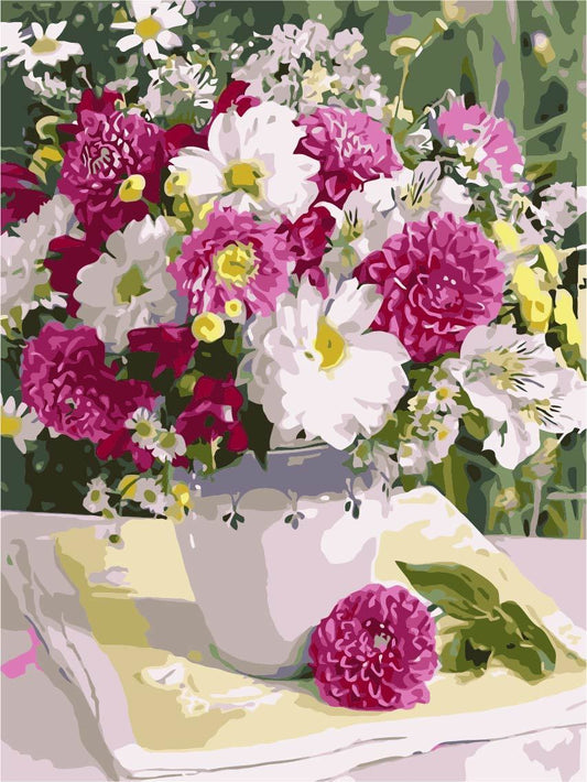 Flower Paint By Numbers Kits UK For Adult TCR3075