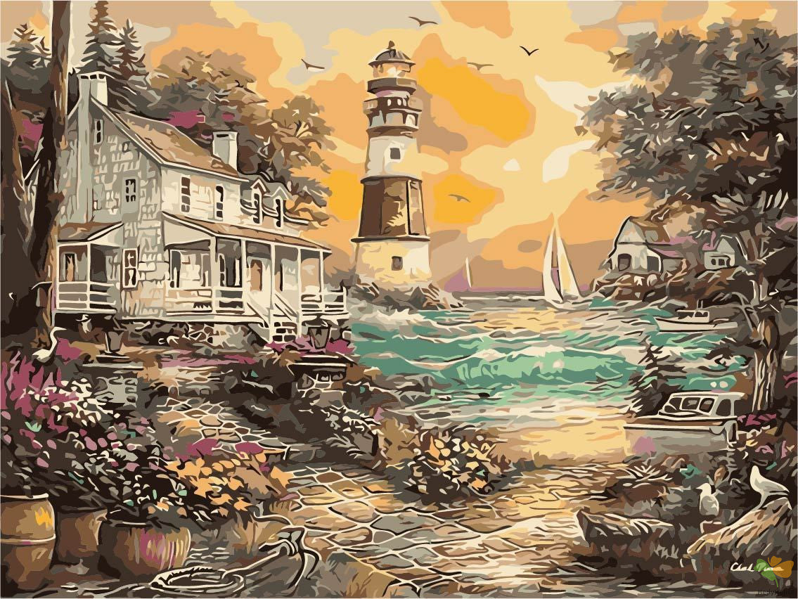 Landscape Paint By Numbers Kits UK TCR3087